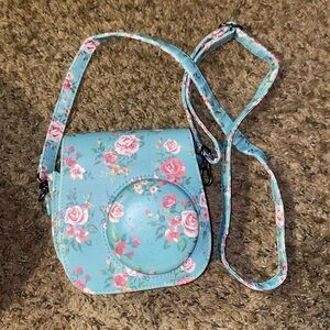 Blue Floral Camera Crossbody Bag For Fujifilm Mini 11/ Mini 9 / Mini 8/8+